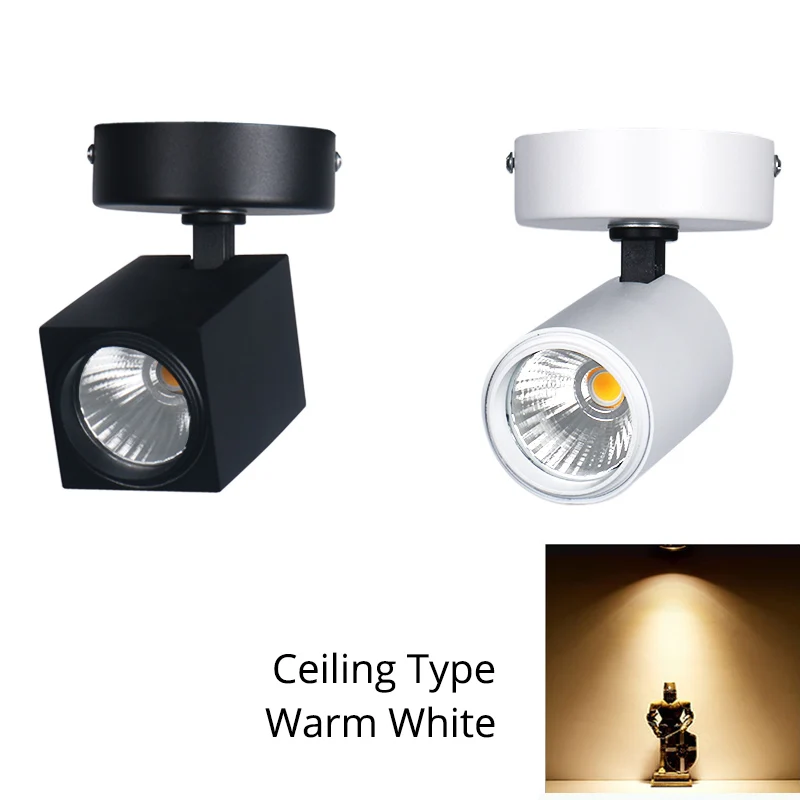Ceiling Warm White 12W LED Track Light CREE Square Rail Spot Light Clothing Shoes Shop Home Kitchen Track Lighting System Spotlights Ceiling Lamps - Испускаемый цвет: Ceiling Warm White