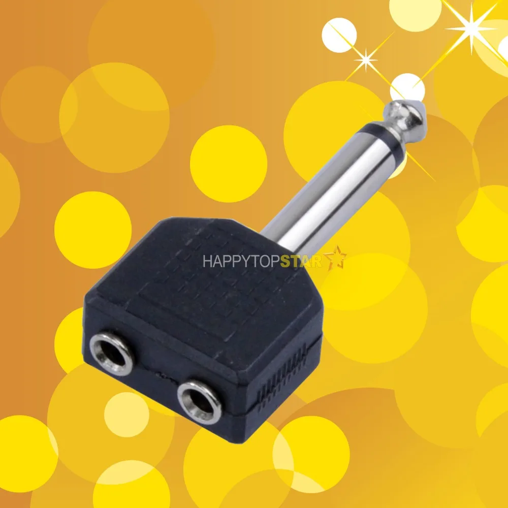 Адаптер Сплиттер со штекером 6 35 мм на два разъема 3 5 мм| |