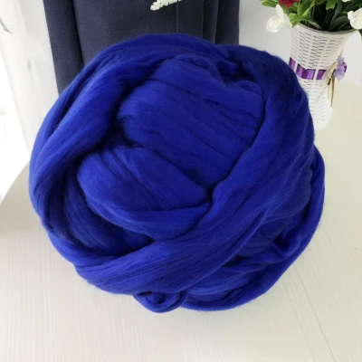 blue Зимняя теплая большая пряжа 1 шарик мохнатая шерстяная пряжа 500 г супер мягкая объемная Рука вязание гигантская Шерсть-ровинг массивная трикотажная петля - Цвет: blue