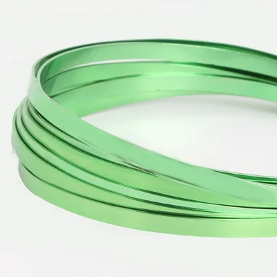 Light Green 3 метра/шт 5 мм X 1 мм(ширина 5 мм толщина 1 мм) Плоский Алюминиевый Провод алюминиевые поделки для DIY ожерелье ювелирные изделия для создания браслетов - Цвет: Light Green