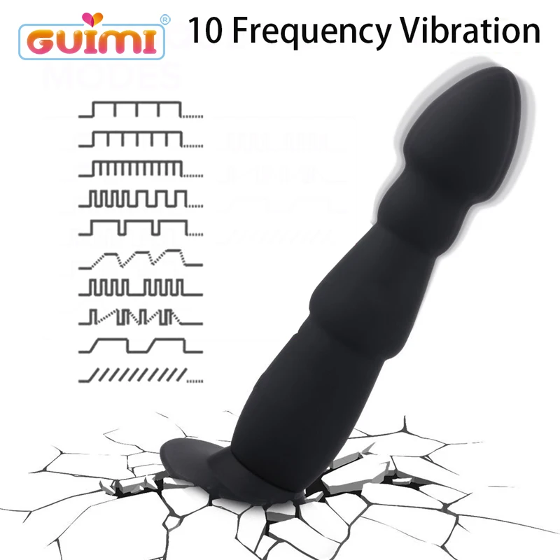 GUIMI Anal Plug Vibrator Wireless Remote Prostate Massager Suction Cup Male Masturbator Dildo Sex Toys for Adults |