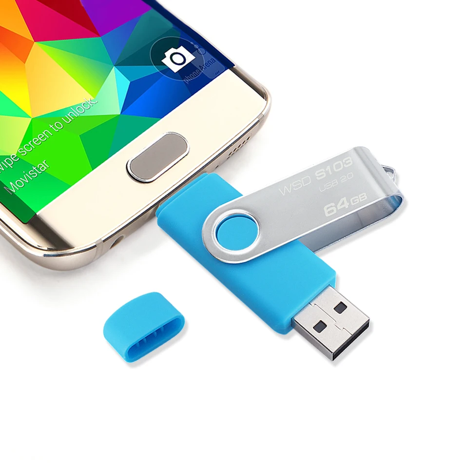 WANSENDA OTG USB флэш накопитель 64 Гб 128 ГБ флеш 32 16 2 0 Внешний usb для Android 8 4 металлический u