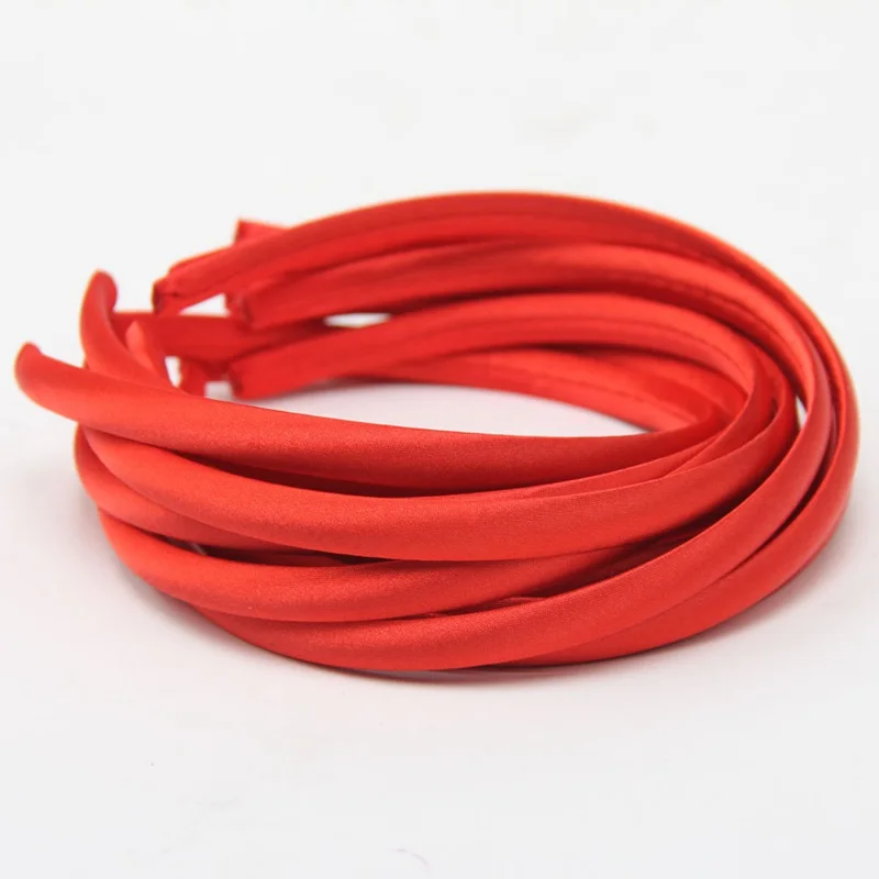 10 шт./лот девочек ободок мм цветная атласная повязка для волос покрыта смолой