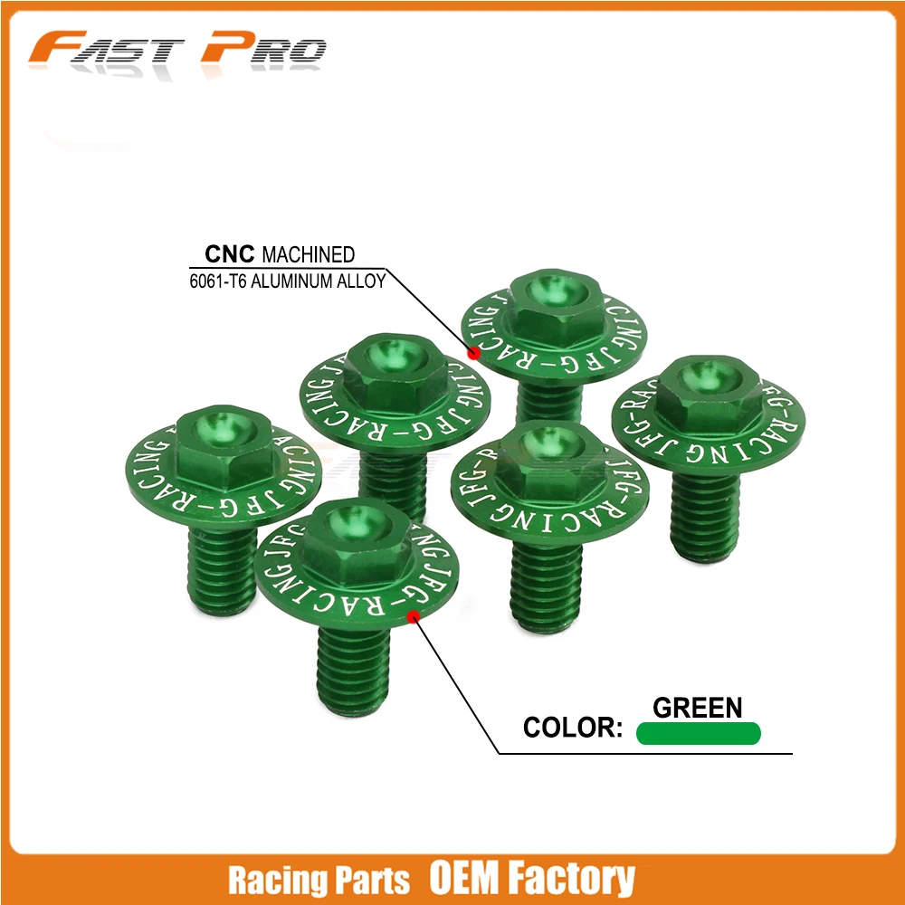 6 шт. передняя вилка гвардии Шурупы Для KX80 KX85 KX125 KX250 KX250F KX450F KLX450R KLX250 D-TRACKER RMZ250 250SB KX 80 85 125 250