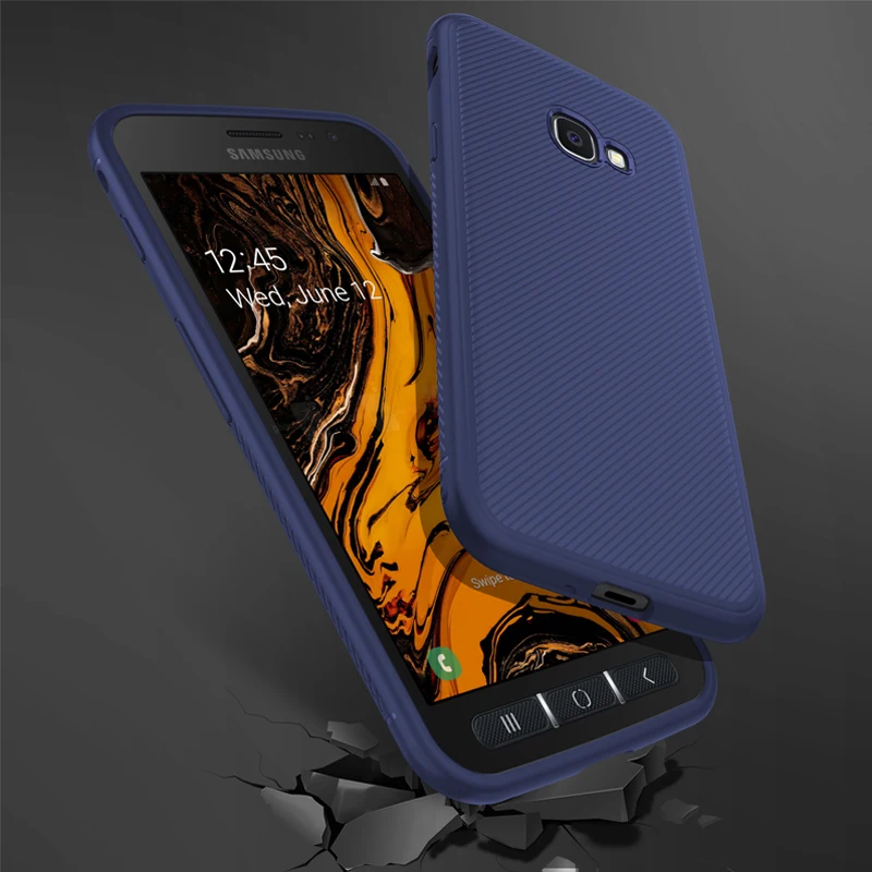 For Samsung Galaxy Xcover 4s Case Silicone Carbon Fiber Texture Soft TPU Cover Coque Phone Cases Funda |