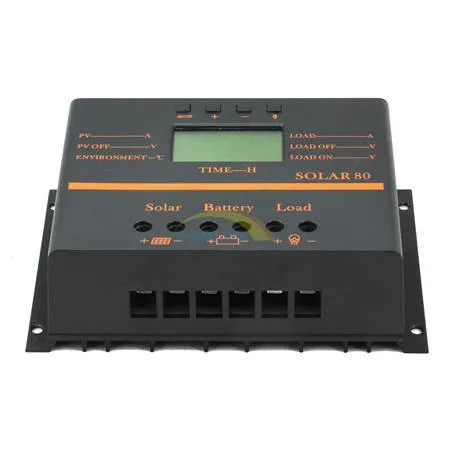 Солнечный регулятор 12V 24V 80A PWM с Макс 1920 Вт Панели солнечные для солнечной Системы контроллер ЖК-дисплей Дисплей Y-SOLAR Солнечный 80