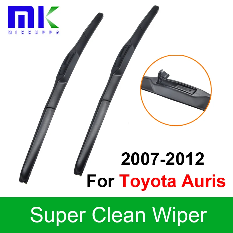 Силиконовые резиновые щетки стеклоочистителя для Toyota Auris 2007 2008 2009 2010 2011 2012 Пара 2"+ 16" стеклоочиститель автомобильные аксессуары