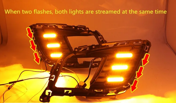 Qirun led drl Дневной ходовой светильник для Mazda 6 2010 с динамическим движущимся желтым поворотником и синим ночным ходовым светильник