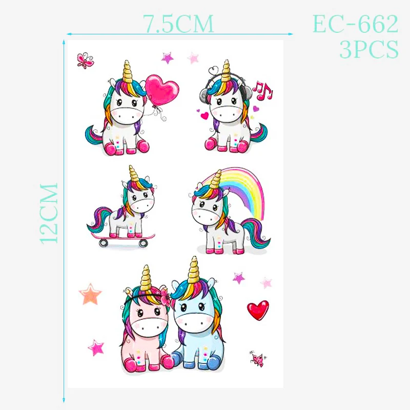 tattoo sticker 3 WEIGAO Единорог вечерние резиновые браслеты и брелки для ключей Дети Единорог сувениры на день рождения силиконовый браслет пластиковые браслеты поставки - Цвет: tattoo sticker 3