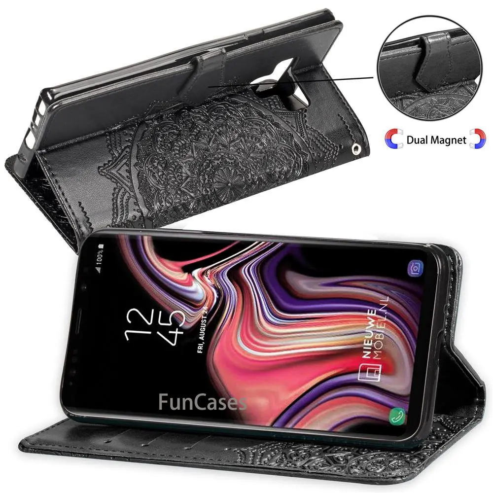 Note9 чехол для samsung Galaxy Note 9 кожаный держатель карты Стенд Книга Флип кошелек etui