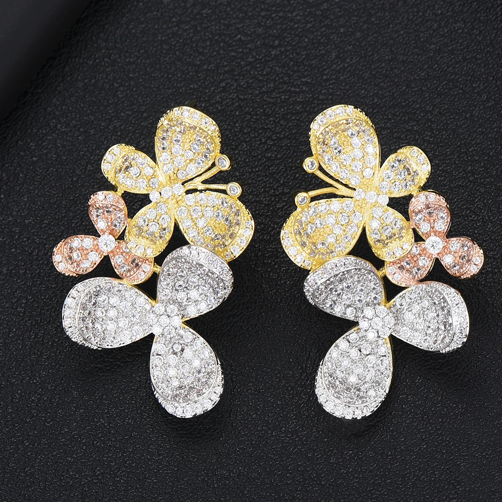 Missvikki брендовые Роскошные благородные серьги гвоздики с цветами ручной работы