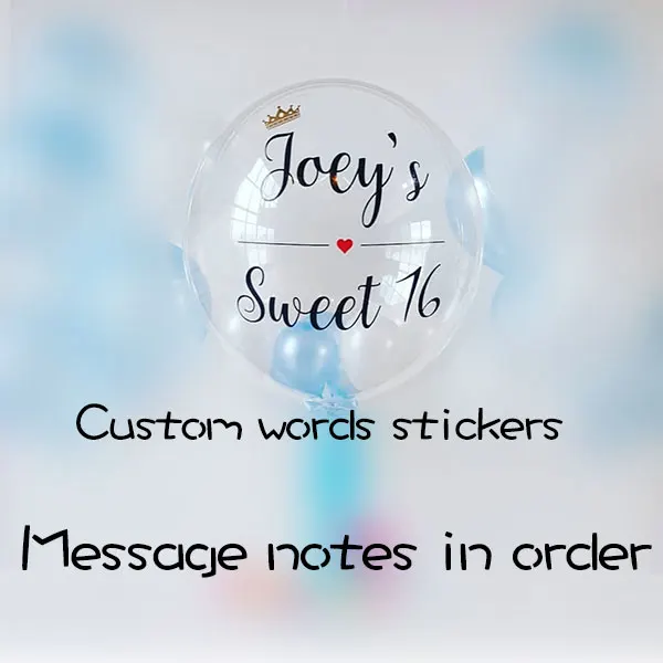 Customised sticker 10 шт 12/18/24 дюйма прозрачный шар без морщин Bobo шарики украшения для свадьбы и дня рождения гелий надувные вечерние круглый шар - Цвет: Customised sticker