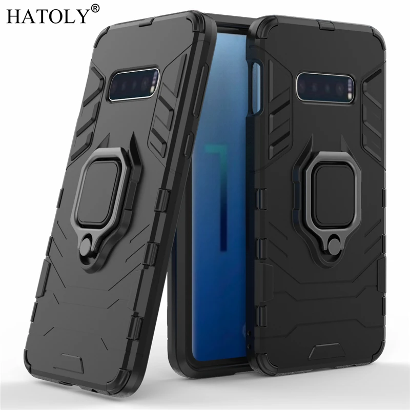 HATOLY For Samsung Galaxy S10e Case Cover Magnetic Suction Ring Bracket Cases Silicone Hard Armor Back for | Мобильные телефоны и