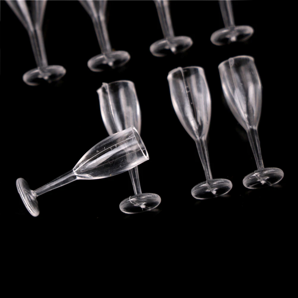 4PCS Dollhouse 1:12 Kitchen Plastic Goblets Clear Glass Cups Toy Miniature Small Mini Cup Supply | Игрушки и хобби
