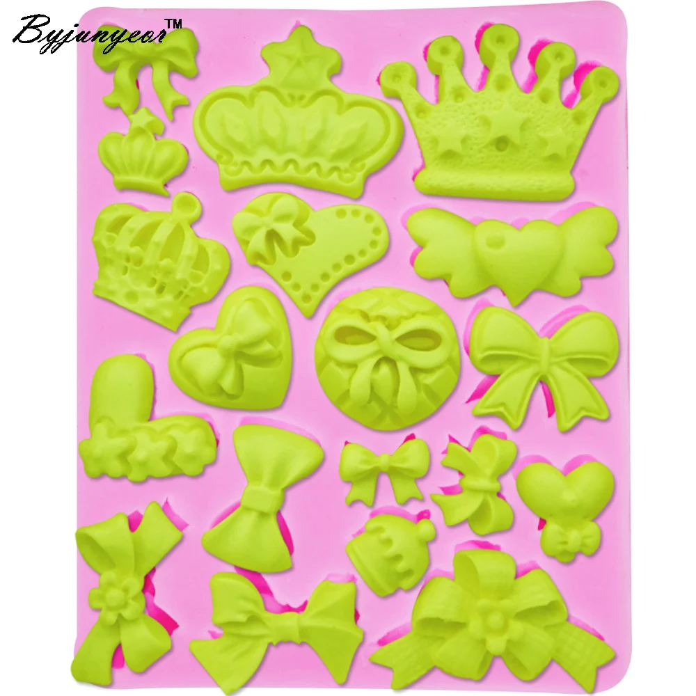 

Byjunyeor M198 Bows Design UV Resin Silicone Mold Fondant Chocolate Candy Lollipop Crystal Epoxy Soft Clay Bake Tool
