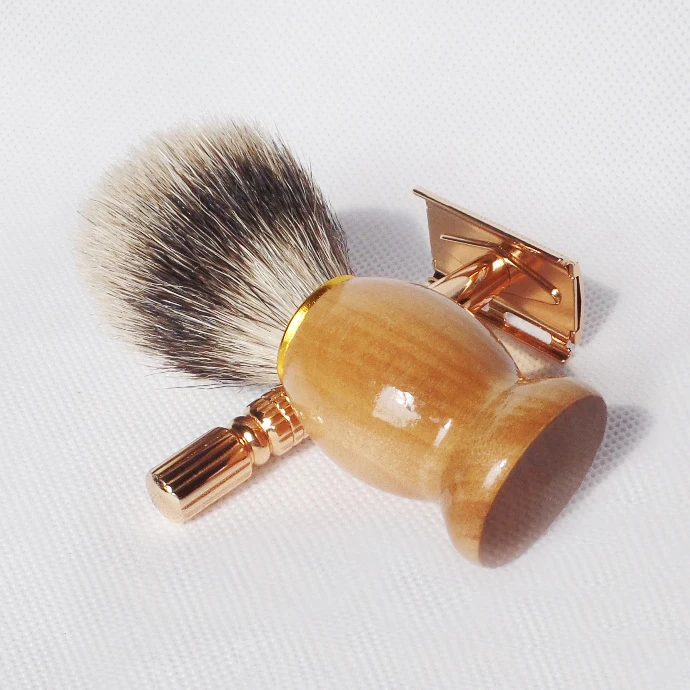 2 шт./компл. щетка для бритья барсука с двойным краем Безопасная бритва | Красота и