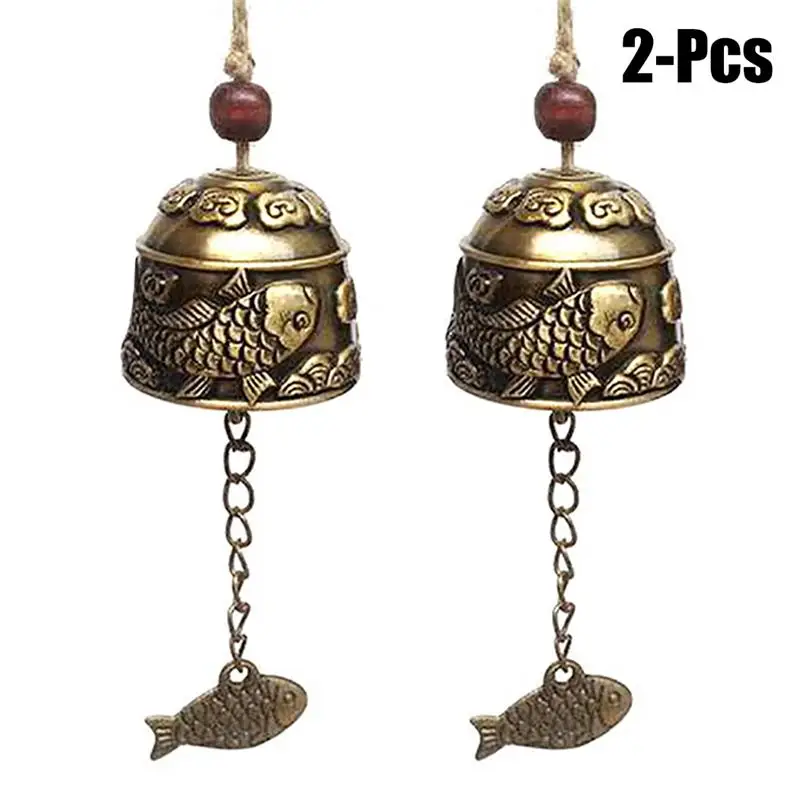 1 пара ветряных колокольчиков рыба дракон узор подвесные ветряные колокольчики