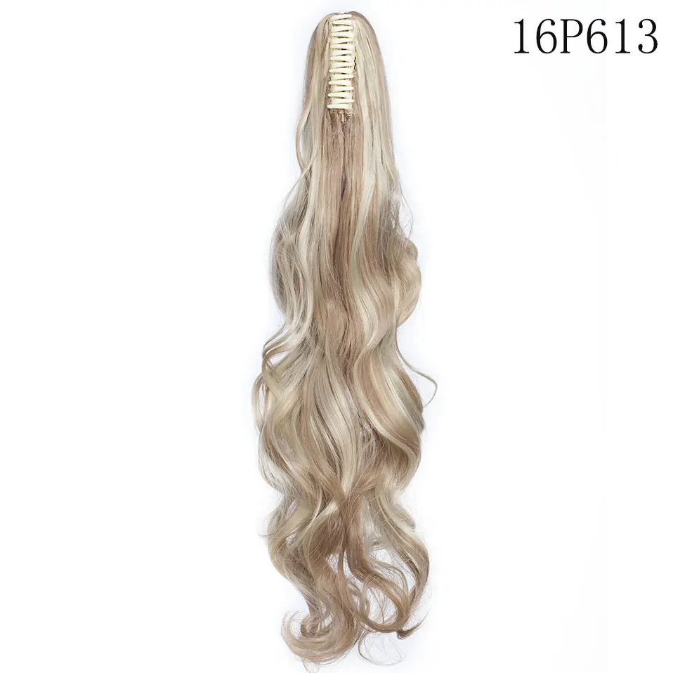 16P613 SNOILITE 12-26 дюймов Волнистые конский хвост наращивание волос коготь клип в конский хвост синтетический зажим в конский хвост шиньоны для женщин - Цвет: 16P613