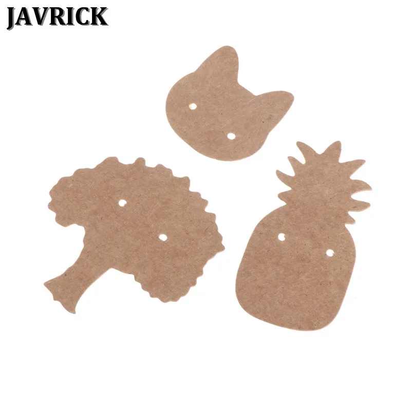 JAVRICK 100 шт. серьги из крафт бумаги в виде ананаса кота дерева жизни женские