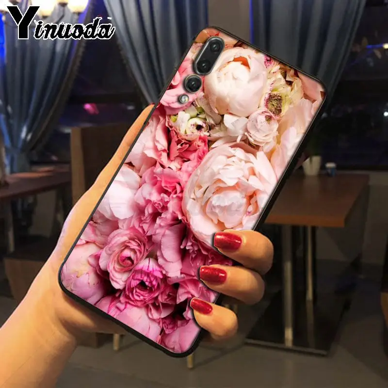 Yinuoda цветочный пион Розовый свежий пионы чехол для телефона Huawei honor 8x 7a P20Lite P10 Plus