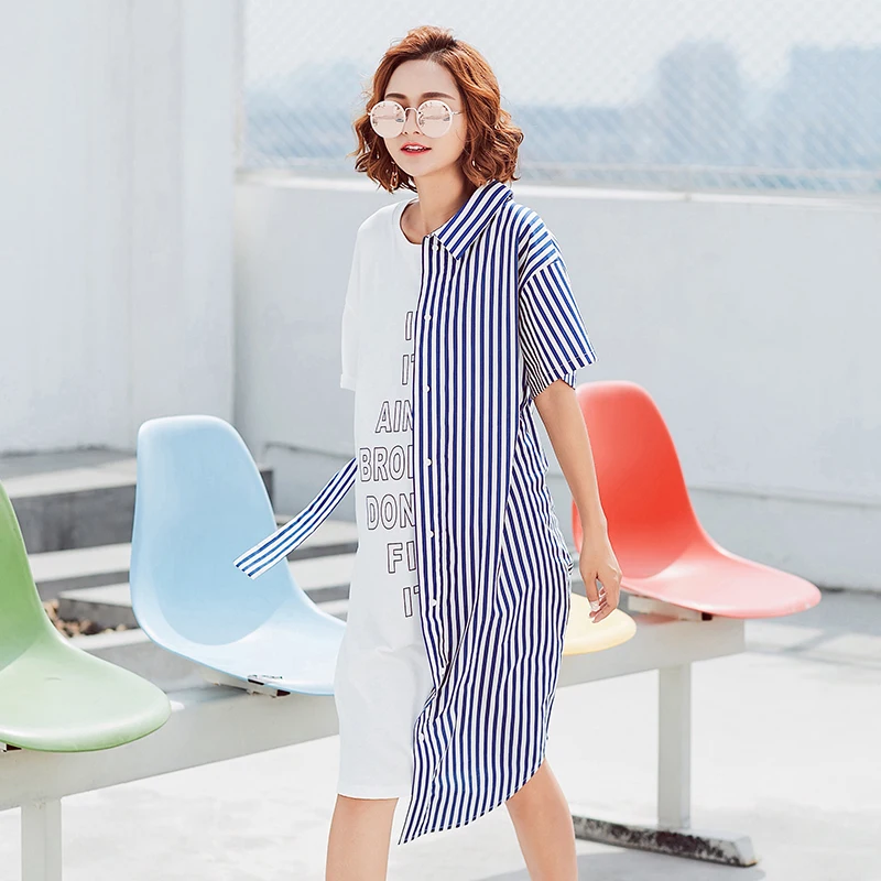 VGH личности прилив женщина платье Письмо печати Ложные две Бумага 2018 летняя