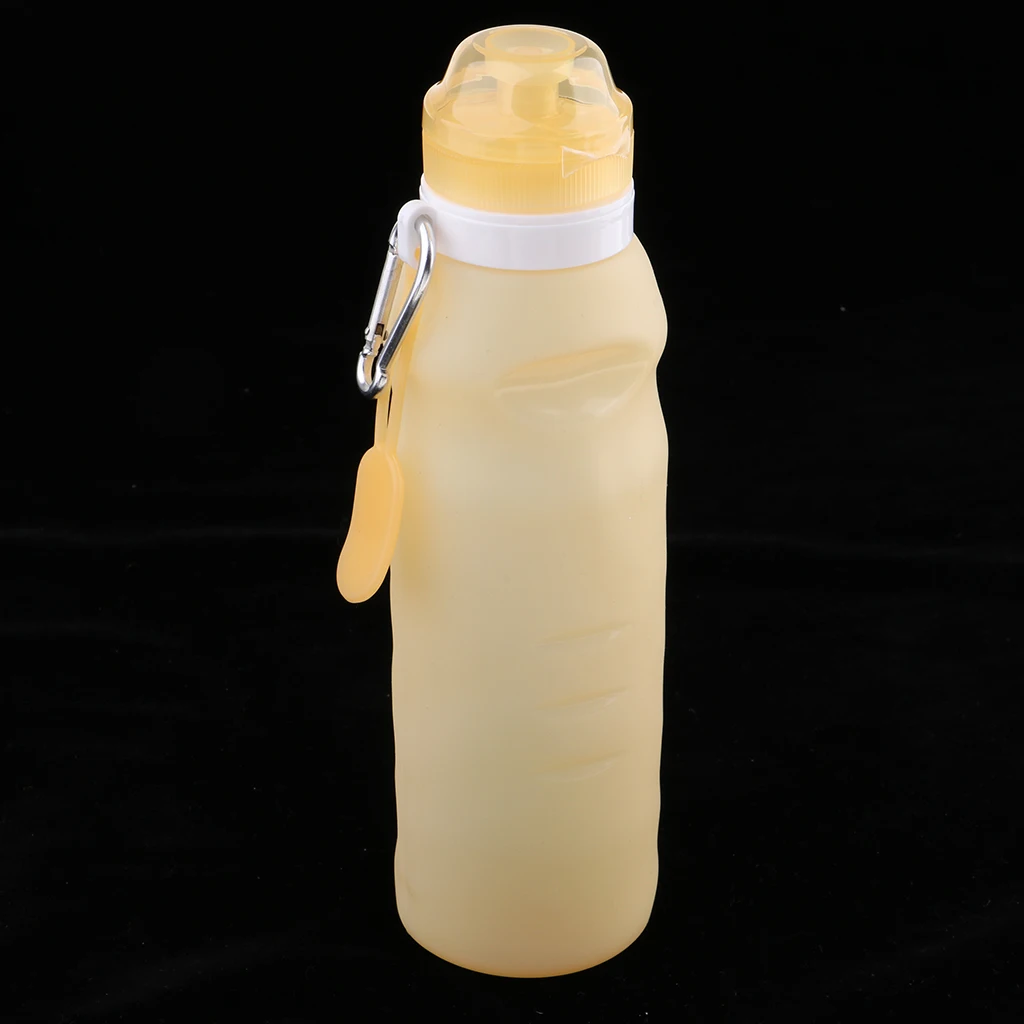 Orange 400ml Силиконовые бутылки для воды 400/600 мл BPA бесплатно Скручивающиеся герметичные складные спортивные и уличные велосипедные питьевые бутылки чашка - Color: Orange 400ml