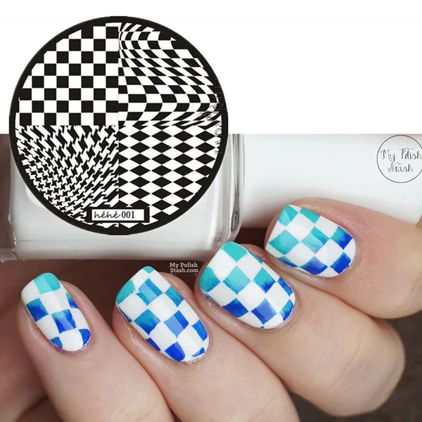 Пластина для штамповки ногтей геометрический черный и белый ящик художественный