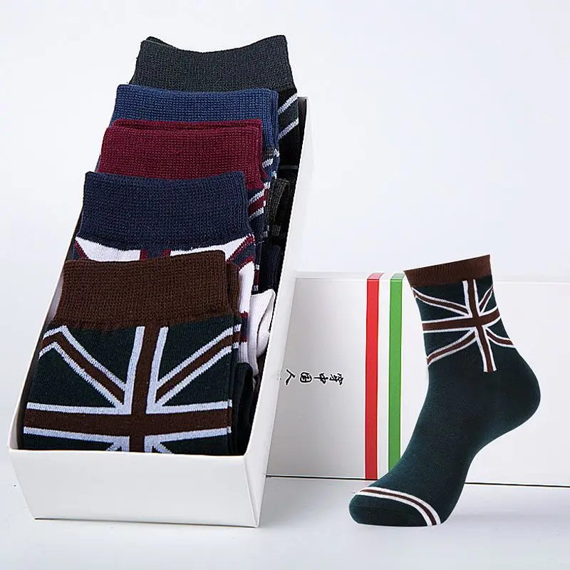 

5 Pairs/Lot Cool Men Socks Cotton High Quality Mens Fashion Happy Socks Brand Calcetines Hombre Casual Art Socks Gift Box Meias