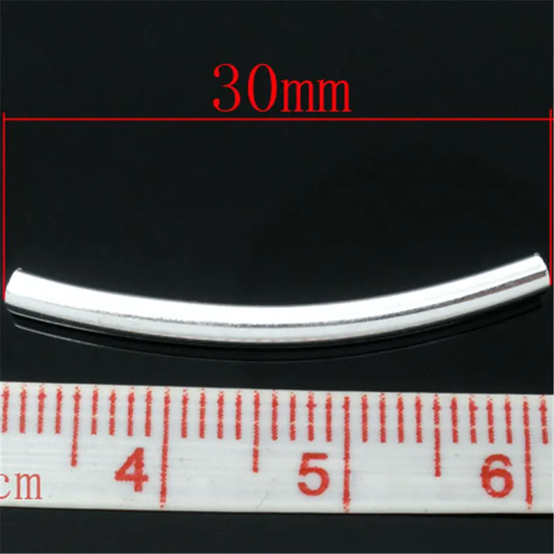 DoreenBeads 100 SP гладкие изогнутые бусины 2,5x30 мм(B06462), иу