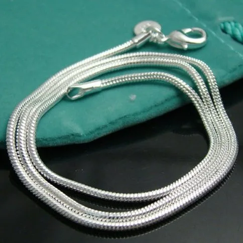 

50pcs/lot Wholesale Free Shipping 1.0mm Snake Chains nake chain 16",18",20",22" ,24" Silver Plated Necklace Chain