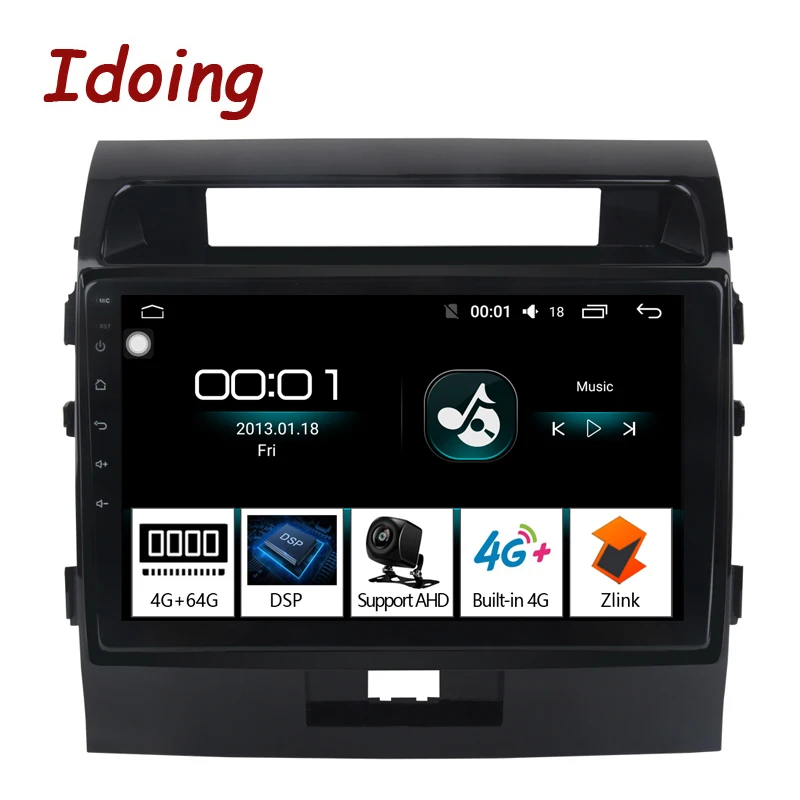 Idoing 10," 4G+ 64G Восьмиядерный 1Din автомобильный радиоприемник Android8.1 мультимедийный плеер подходит для Toyota Land Cruiser LC200 2008-2013 gps навигация