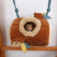 plush stump hamster tunnel hammock hanging nest soft house bed cage for mini animal small pet mice rat nest bed