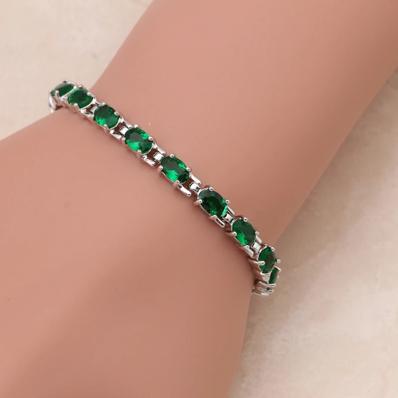 Женские амулетные браслеты Peridot TBS730A с кристаллами темно зеленого цвета и