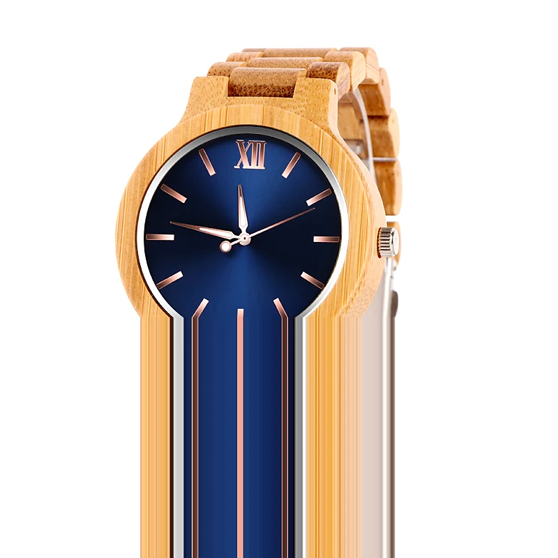 Для мужчин часы из натуральной древесины Кварцевые наручные модные Повседневное