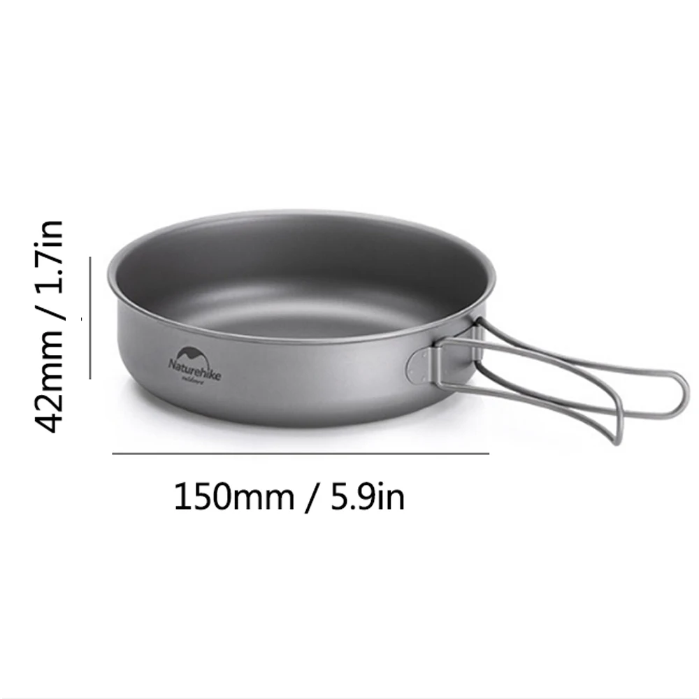 Frying Pan size S Naturehike титановая сковорода титановая чашка для 2-3 человек уличная Титановая посуда походный горшок Сковорода для пикника кухонная посуда - Цвет: Frying Pan size S