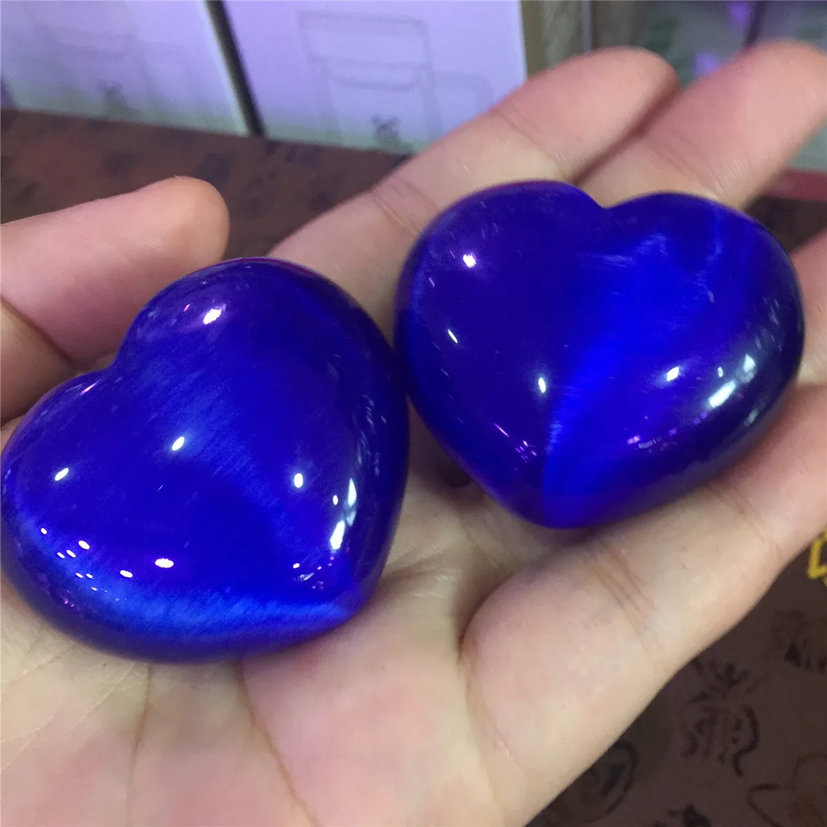 1 шт. Бесплатная доставка натуральный камень синий Кошачий глаз ручной работы