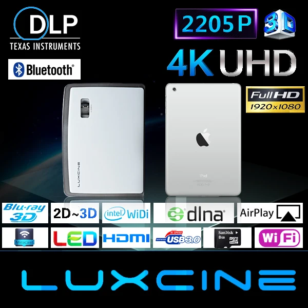 4 К Видео Ultra HD LED 3D Проектор Z4000/Проектор Для Домашнего Кинотеатра/Blu Ray 2205 P Android OS