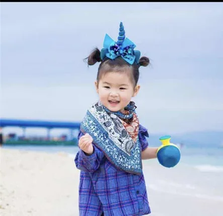 2018 Блестящий металлический Единорог головная повязка для девочек с большими