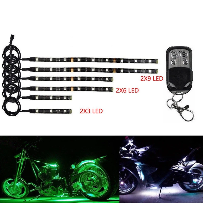 6 шт. автомобильный мотоцикл Chopper Frame Rgb Led светильник s беспроводной пульт