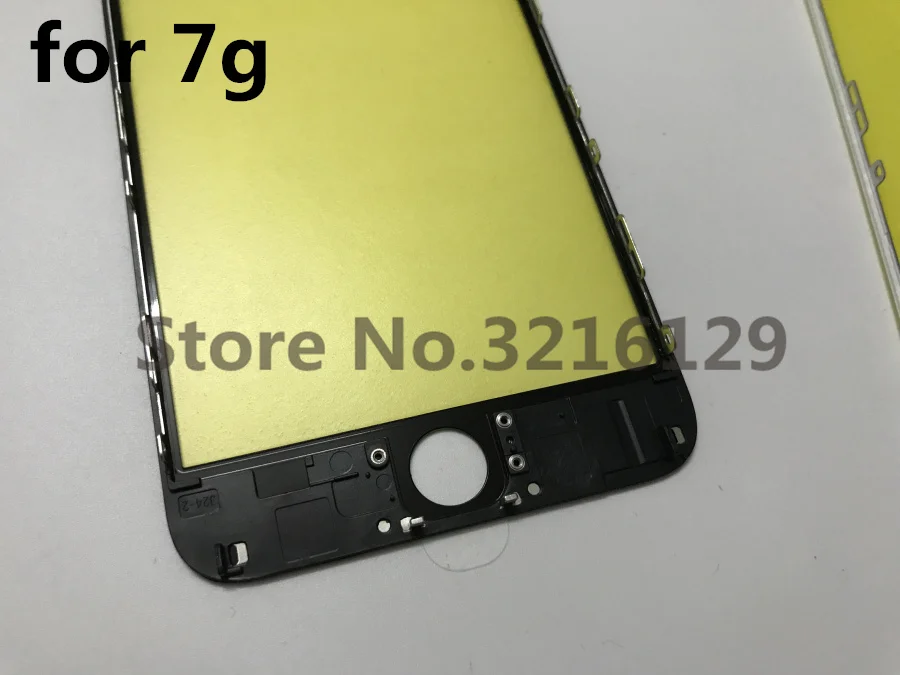 

50pcs/lot NEW AAA+ Cold Press Replacement LCD Front Touch Screen Glass Outer Lens with frame for iphone 7 7g 4.7inch