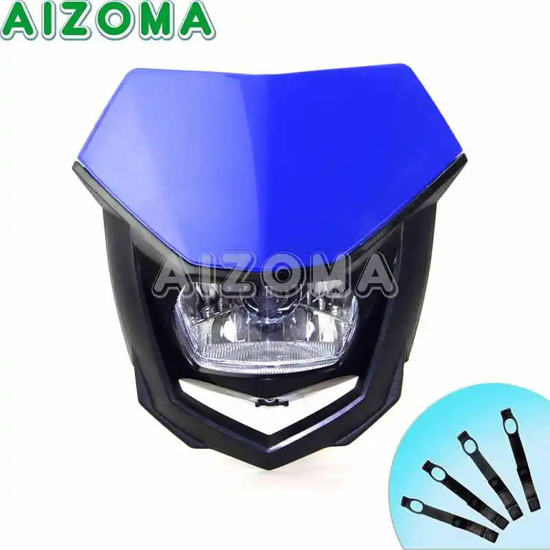 Blue Двойной спортивный мотоцикл универсальная фара обтекатель комплект для Kawasaki Yamaha Suzuki KTM Honda CRF XLR CRE XRM внедорожный мотокросс - Цвет: Blue