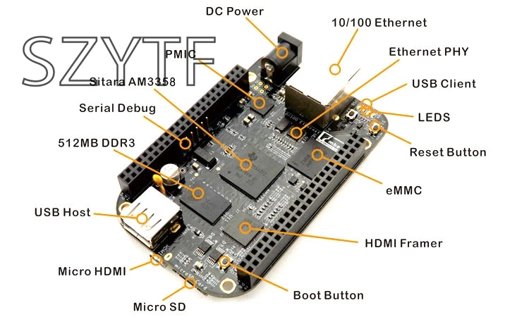 Новейшая Встроенная макетная плата Beaglebone Black BB AM3358 A8 RE V.C|beaglebone black|development boardrev c |