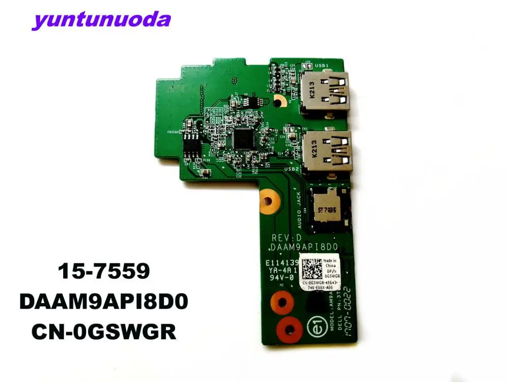 

Оригинальная USB-аудиоплата для ноутбука Dell Inspiron 15-7559 DAAM9API8D0 CN-0GSWGR протестирована хорошая бесплатная доставка