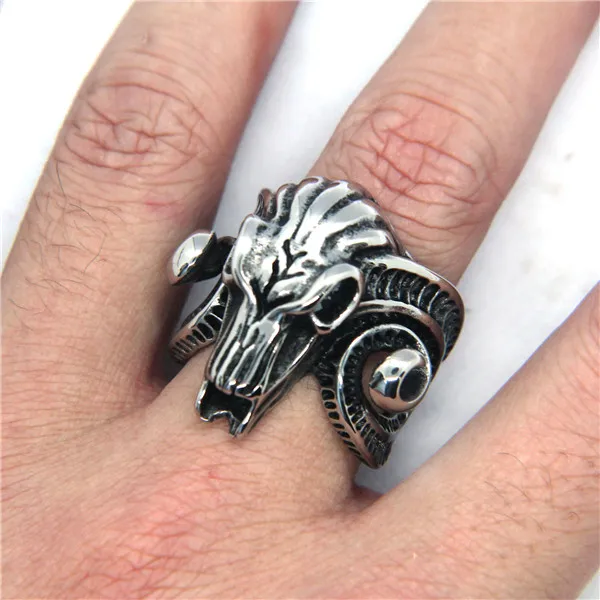 Крутой череп козла кольцо из нержавеющей стали 316L женское модное кольцо|Кольца| |