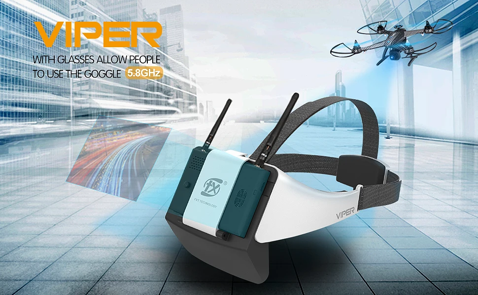 FXT VIPER 5,8G разнообразие HD FPV очки с DVR встроенный рефрактор для модели радиоуправляемого дрона Мультикоптер запасные части Аксессуары