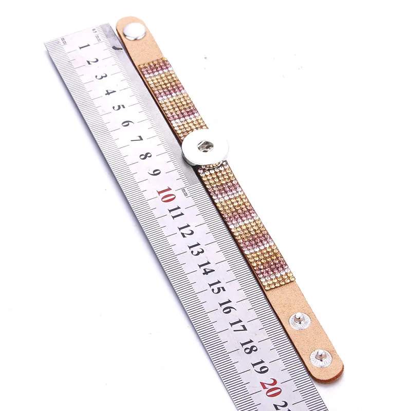Charm crystal Rhinestone Snap Button Jewelry Leather 18mm Bracelet Punk Armband Snaps 2392 | Украшения и аксессуары