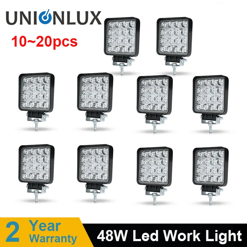 

10-20pcs/Lot waterproof 48w Flood Spot Beam led Work Light bar waterproof CE RoHS offroad truck car LED work light 12v 24v