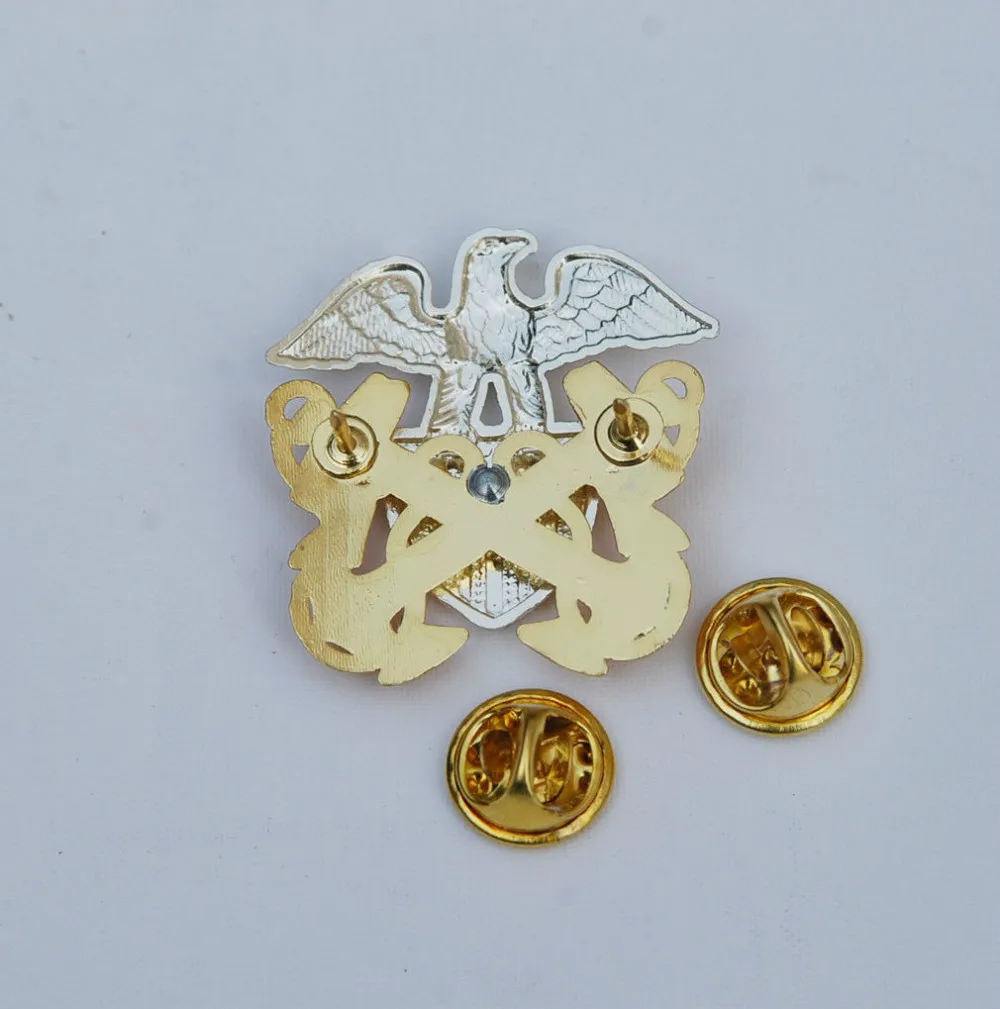 Бесплатная доставка WWII США военно морской флот сотрудников шляпа металлическая