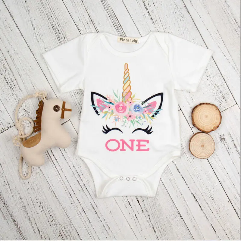 Pudcoco/Новое поступление Лидер продаж хлопковые боди с единорогом для маленьких