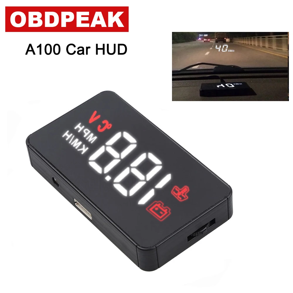 A100 автомобилей HUD Head Up Дисплей OBD2 II EUOBD Overspeed Предупреждение Системы проектор